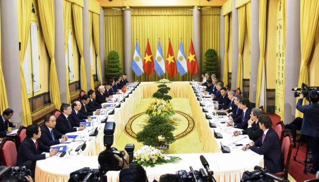 Tổng Bí thư, Chủ tịch nước Nguyễn Phú Trọng hội đàm Tổng thống Argentina Mauricio Macri