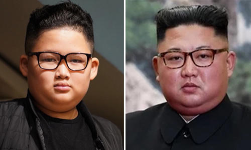 Bé Gia Huychụp ảnh sau khi cắt tóc giống lãnh đạo Triều Tiên Kim Jong-un.
