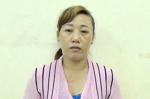 Trịnh Thị Huy tại cơ quan công an. Ảnh: Nguyệt Triều.