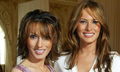 Đệ nhất phu nhân Mỹ Melania, phải, và chị gái Ines Knauss. Ảnh: Express.