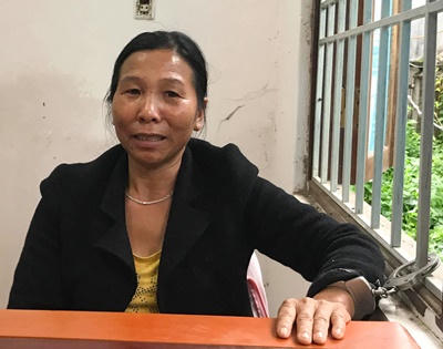 Nghi phạm Nghiêm Thị Nhi tại Công an huyện Lâm Hà chiều nay