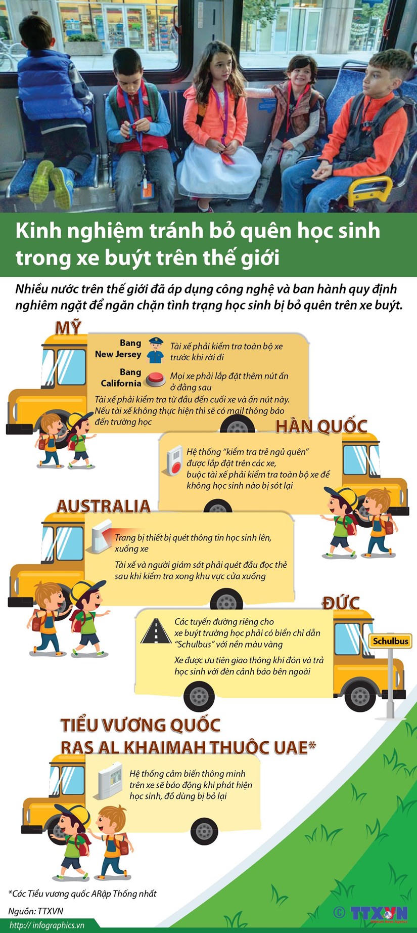 Kinh nghiệm để tránh bỏ quên học sinh trong xe buýt