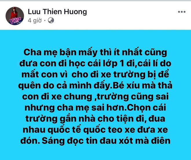 nguoi mau le thuy bat binh khi luu thien huong trach cha me be lop 1 gateway tu vong tren xe hinh anh 4