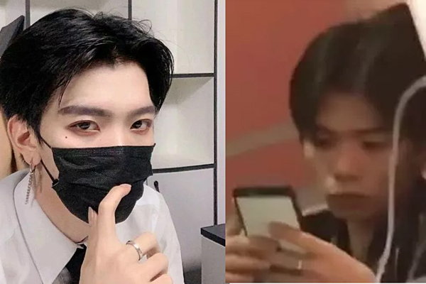 Gương mặt bị chụp lén khác xa với hình ảnh trên mạng của hot boy đeo khẩu trang.