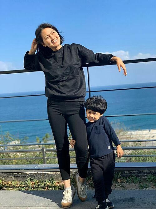 Ngọc Lan và con trai đi du lịch thiếu bóng dáng ông xã Thanh Bình.