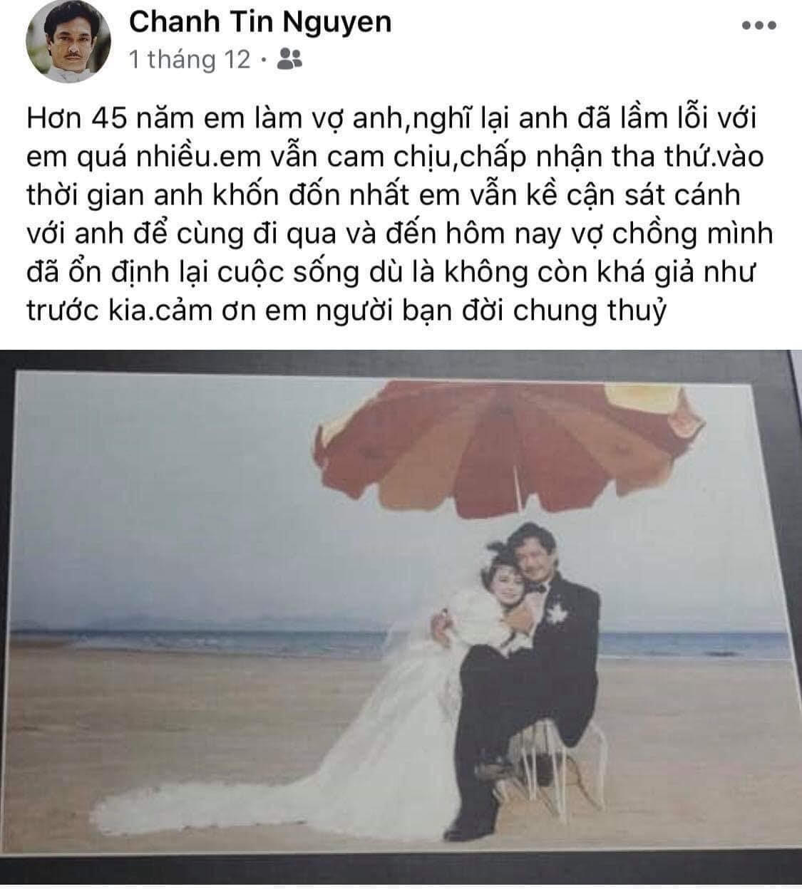 Những chia sẻ cảm động của Chánh Tín dành cho vợ trước khi mất