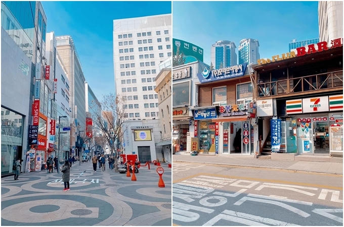 Myeongdong,một trong những điểm hút du khách nhất Seoul trở nên đìu hiu. Một số cửa hàng tiện lợi, quần tạp hóa vẫn mở cửa những hầu như không có khách ghé mua hàng.