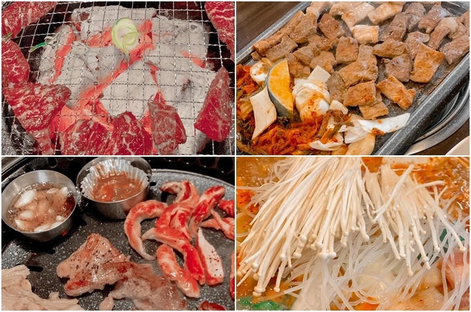 Thịt nướng là món ăn bạn không nên bỏ lỡ khi đến Hàn Quốc. Mỗi loại thịt nướng một kiểu khác nhau, cuốn với rau diếp, xà lách rồi chấm nước sốt. Gọi thêm nồi canh kim chi nónghổi húp xì xụp sẽ giúp bạn ấm bụngnhững ngày cuối đông