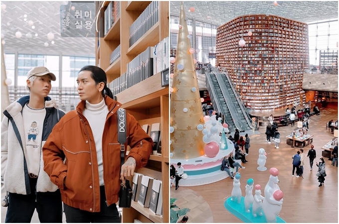 BB Trần và Hải Triều check-in thư viện Starfield hôm 23/2. Đây là một trong những điểm sống ảo yêu thích của du khách khi có dịp đến xứ củ sâm. Dù đang dịch bệnh nhưng vẫn có người đến đây đọc sách, tham quan. Anh tâm sự trên trang cá nhân rằng đã chuẩn bị tâm lý và sẵn sàng nếu có yêu cầu cách ly người vừa từ Hàn Quốc về. Anh cũng ý thức được việc không làm ảnh hưởng đến sức khỏe của bất cứ ai.