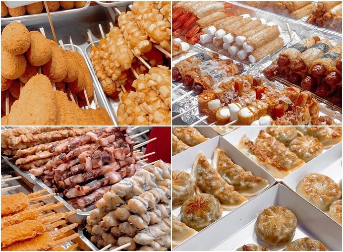 Mỗi lần ghé khu bán thức ăn đường phốMyeongdong vào buổi tối, nam diễn viên cho biết anh đắm chìm với thế giới đồ ăn vặt trong những lều, quầy hàng dọc đường. Thức ăn đa dạng từ bánh hẹ, xúc xích phô mai, bạch tuột... với giá khoảng 3.000 đồng/xiên (khoảng 60.000 đồng). Đi một vòng, ghé vài quầy là đủ khiến bạn không cần phải ăn tối.