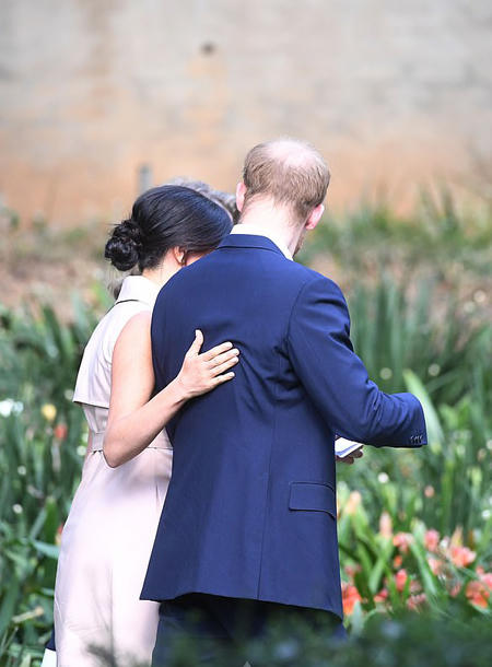 Prince Harry and Meghan visiting a creative industries and business reception at the High Commissioners residence in Johannesburg, South Africa in October 2019