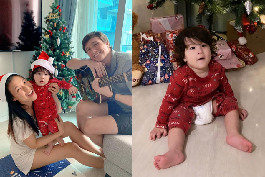 Sống ở Singapore, gia đình Hoàng Oanh dành trọn buổi tối Giáng sinh bên nhau, cùng đàn hát nhiều ca khúc tình cảm. Nhóc tỳ Max đã biết bò và tỏ ra háo hức với cây thông Noel cùng những gói quà.