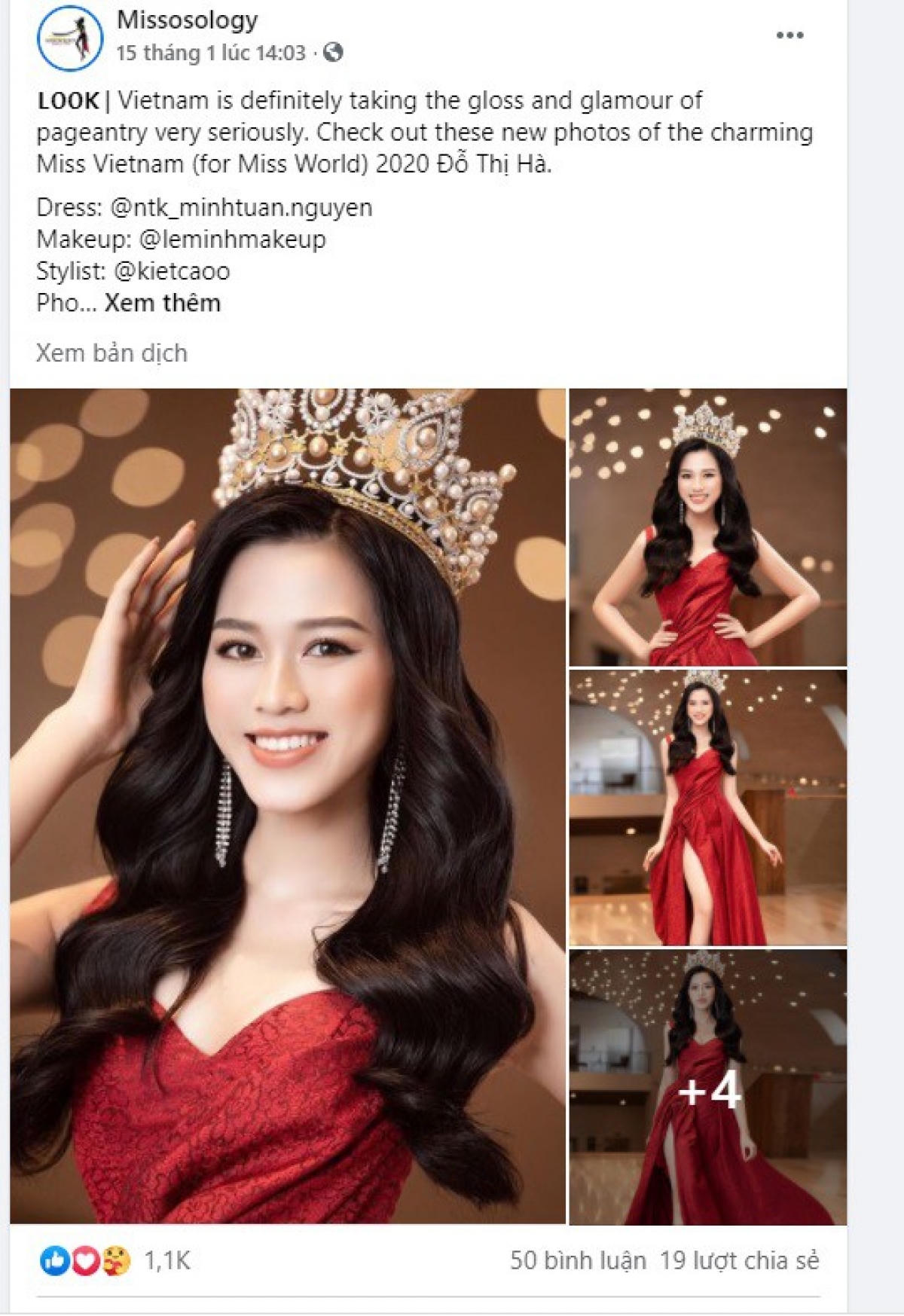 Hoa hậu Đỗ Thị Hà được fans quốc tế khen ngợi