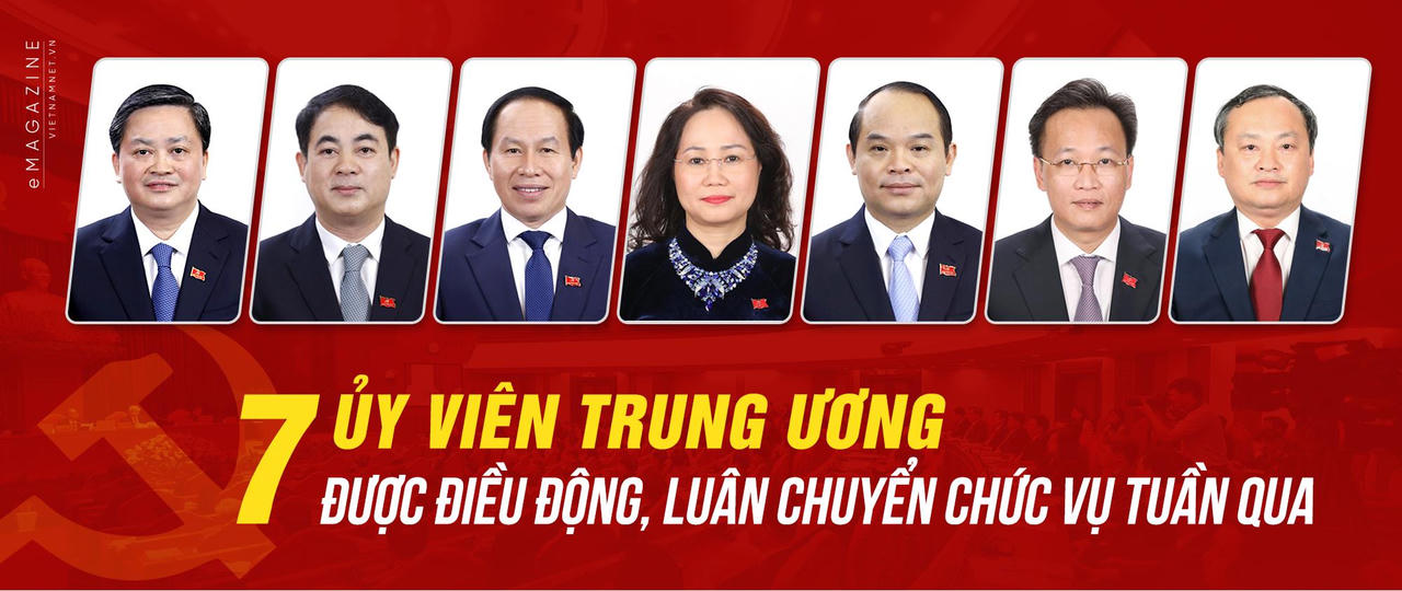 Bảy Ủy viên Trung ương được điều động, luân chuyển chức vụ