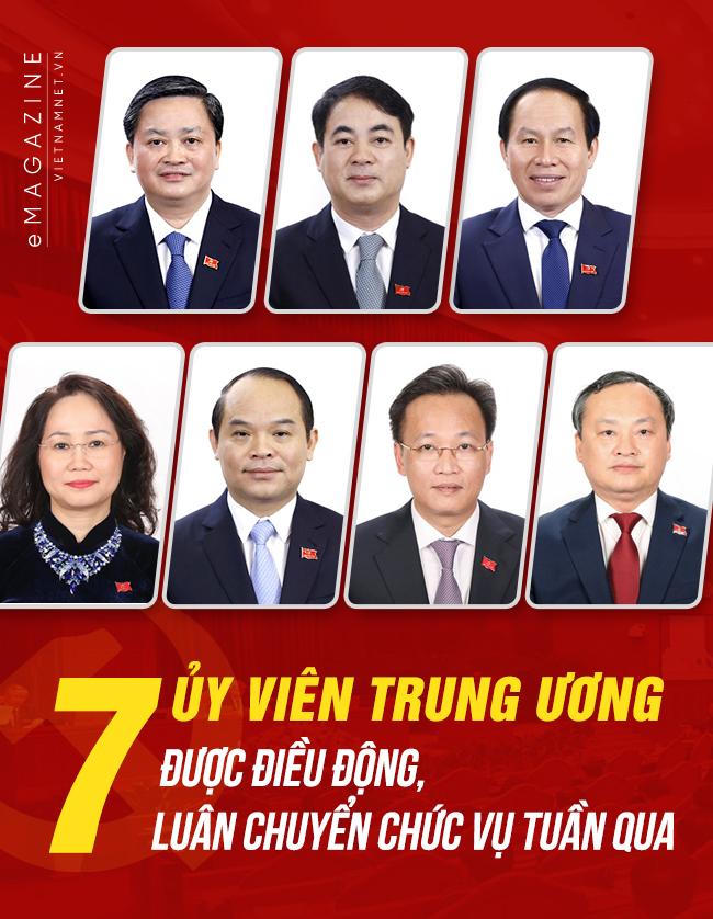 Bảy Ủy viên Trung ương được điều động, luân chuyển chức vụ
