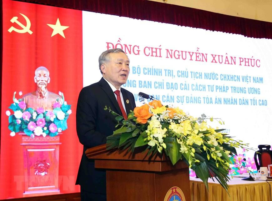 Chủ tịch nước làm việc với Ban Cán sự Đảng Tòa án Nhân dân tối cao 