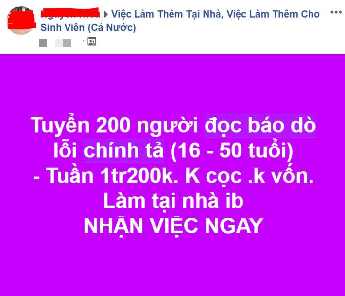 Lừa đảo tìm việc làm gia tăng dịp cận Tết - Ảnh 1.