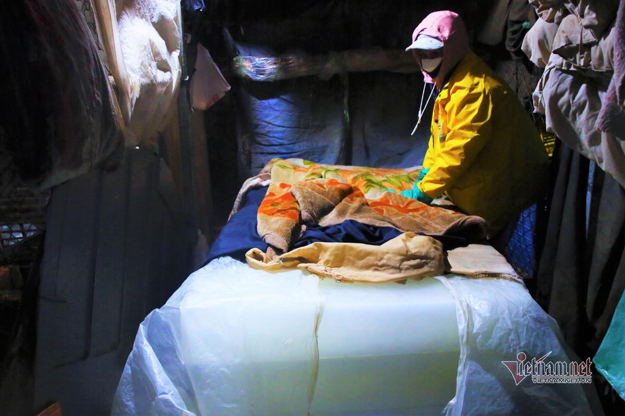 Người lao động tay trần bắt cá, khiêng đá trong đêm Hà Nội rét buốt