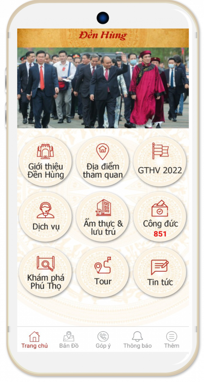 Hành hương về đất Tổ thuận tiện với ứng dụng du lịch thông minh Đền Hùng