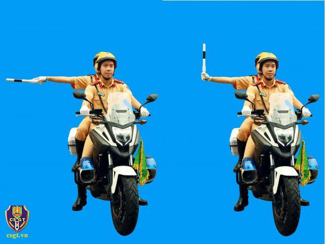Hướng dẫn cách thực hiện đúng theo động tác của cảnh sát dẫn đoàn xe ưu tiên