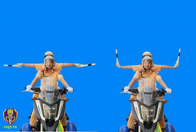 Hướng dẫn cách thực hiện đúng theo động tác của cảnh sát dẫn đoàn xe ưu tiên