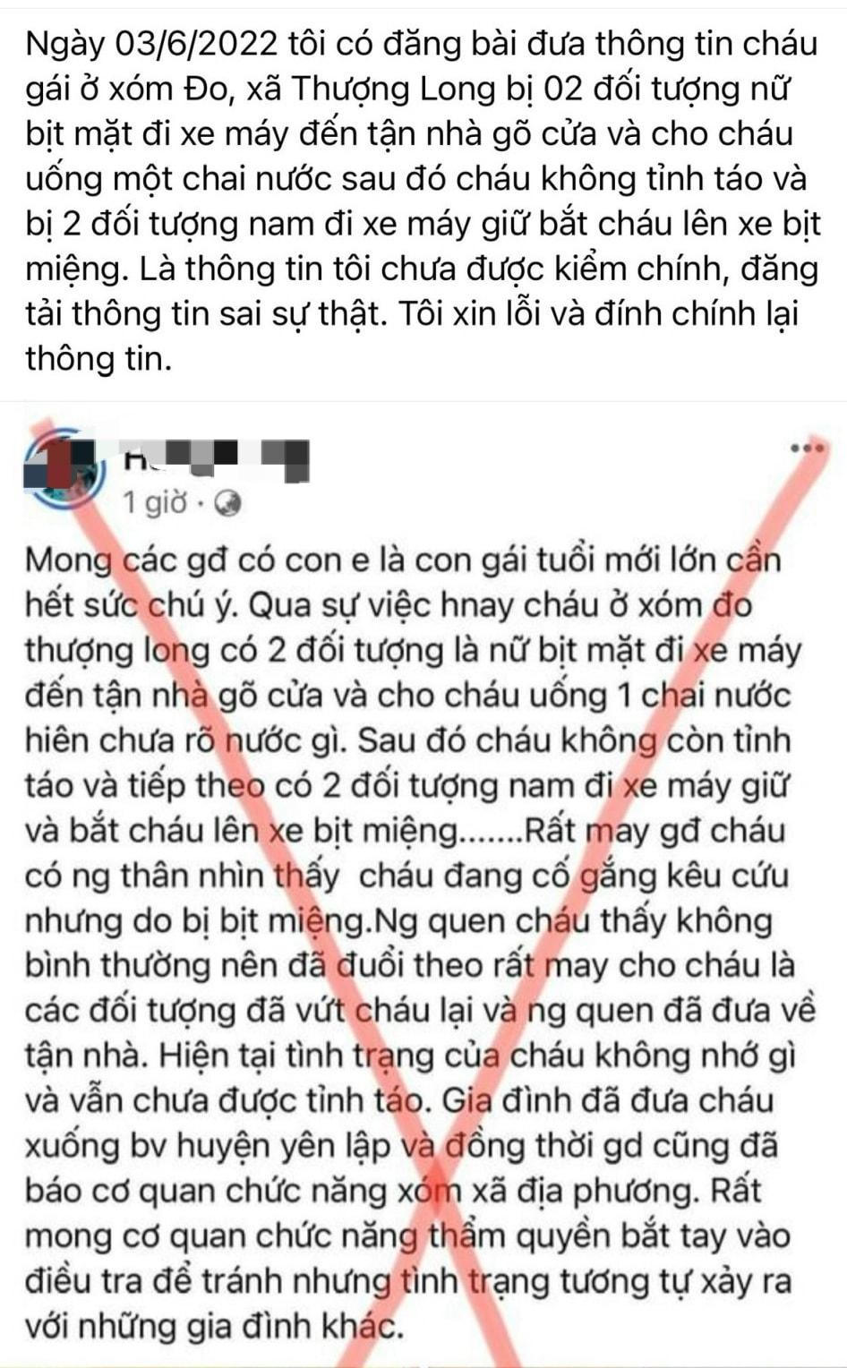 Bất ngờ sự thật sau tin 'nữ sinh bị đánh thuốc mê, bắt cóc' ở Phú Thọ