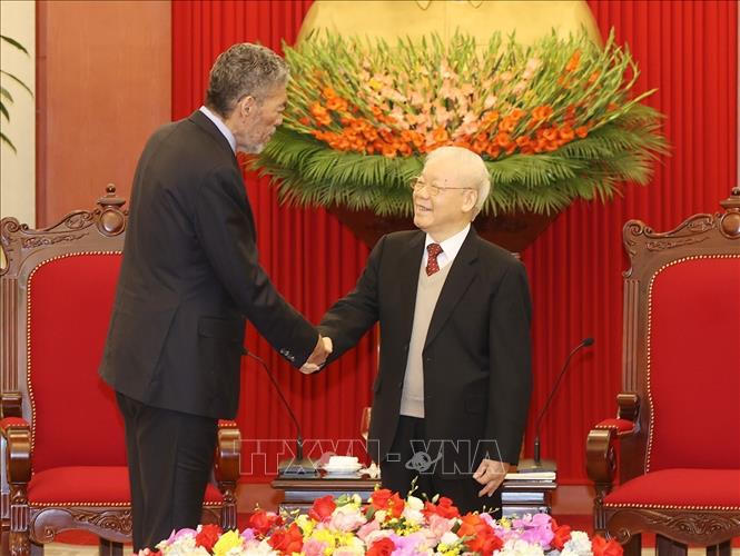 Tổng Bí thư Nguyễn Phú Trọng tiếp Đoàn đại biểu cấp cao Đảng Phong trào Cánh tả Thống nhất, Cộng hòa Dominicana