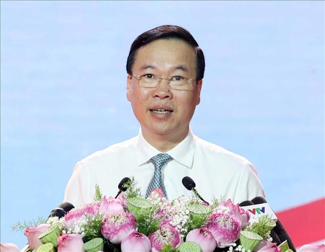 Chủ tịch nước Võ Văn Thưởng dự Lễ phát động Tháng Nhân đạo quốc gia