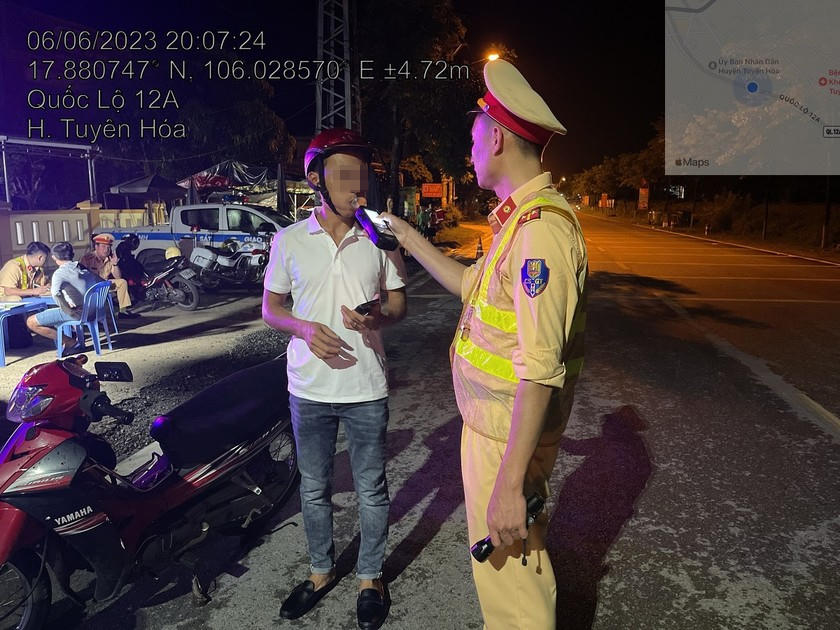 Cao điểm kiểm soát vi phạm nồng độ cồn và tải trọng tại Quảng Bình