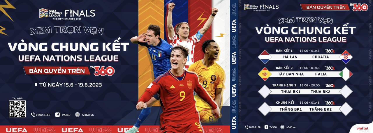 Viettel TV360 sở hữu bản quyền các giải đấu cấp đội tuyển thuộc UEFA