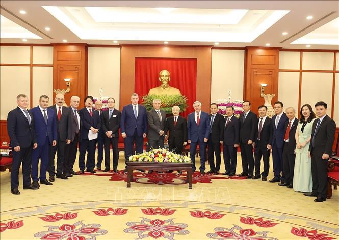 Tổng Bí thư Nguyễn Phú Trọng tiếp Chủ tịch Duma Quốc gia Quốc hội Liên bang Nga