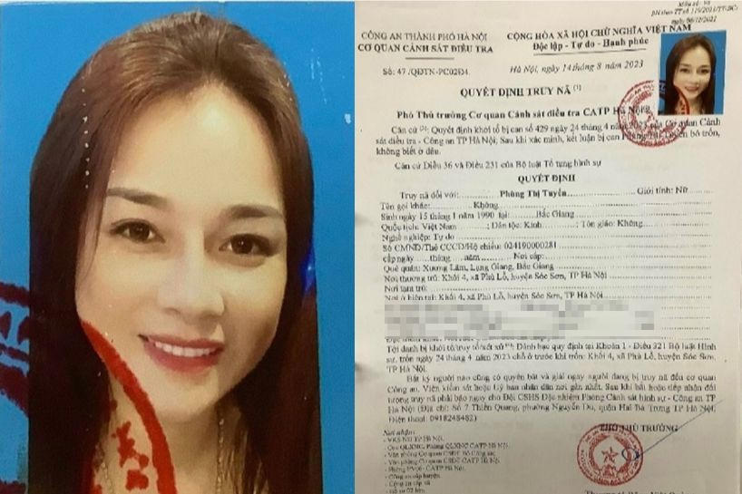 Công an Hà Nội truy nã đối tượng Phùng Thị Tuyến 