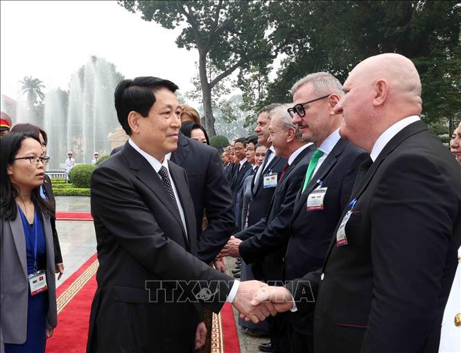 Chủ tịch nước Lương Cường chủ trì lễ đón chính thức Tổng thống Bulgaria