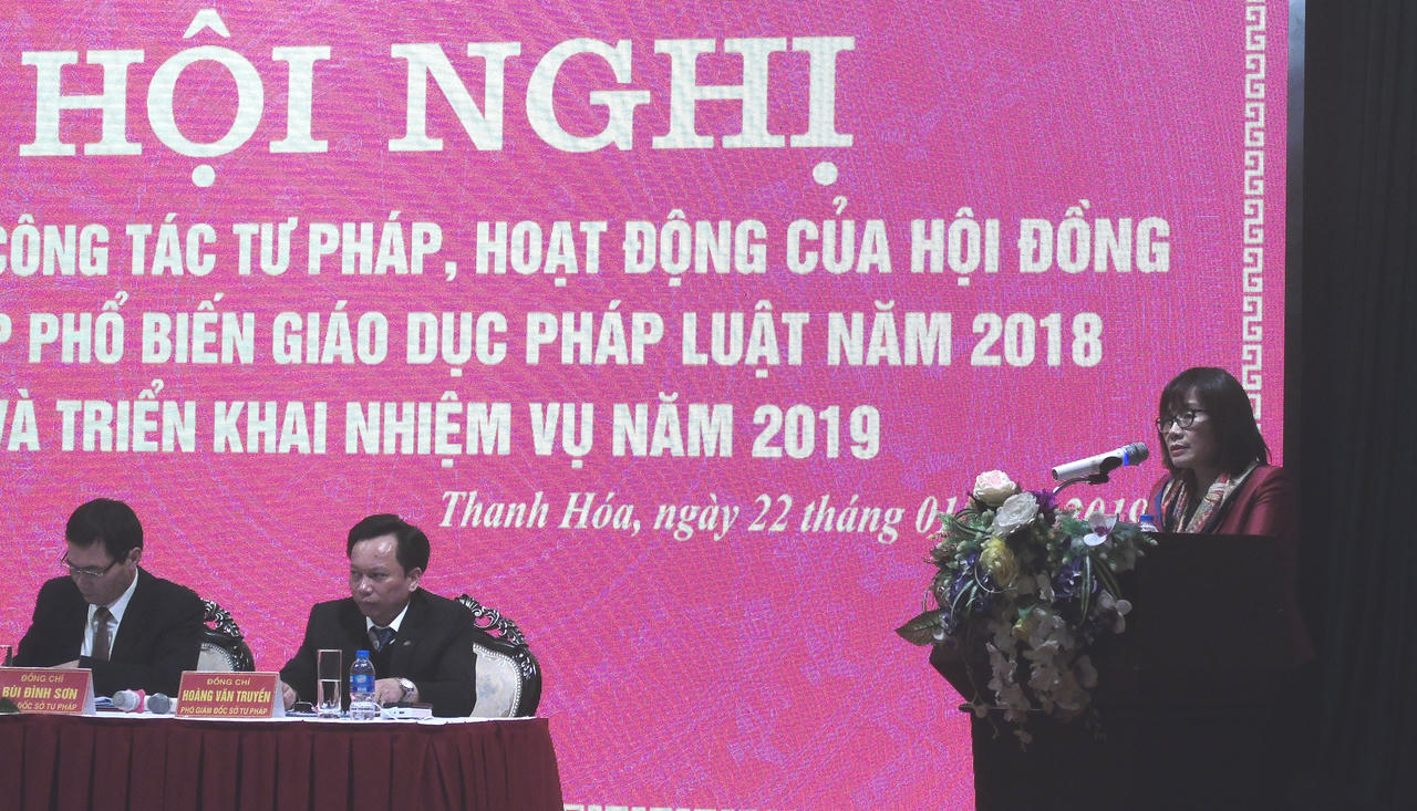 Thứ trưởng Đặng Hoàng Oanh dự Hội nghị triển khai công tác Tư pháp Thanh Hóa