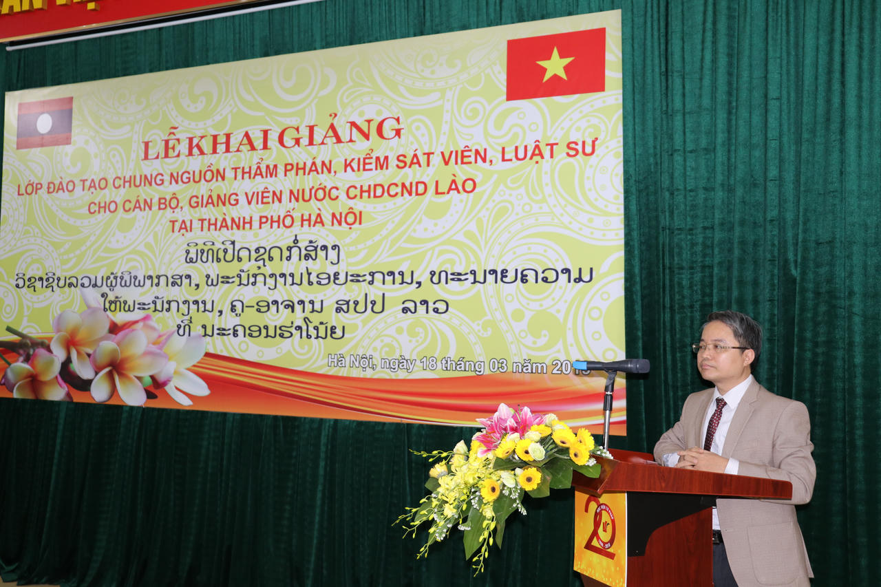 Khai giảng lớp Đào tạo chung nguồn thẩm phán, kiểm sát viên, luật sư cho cán bộ, giảng viên CHDCND Lào
