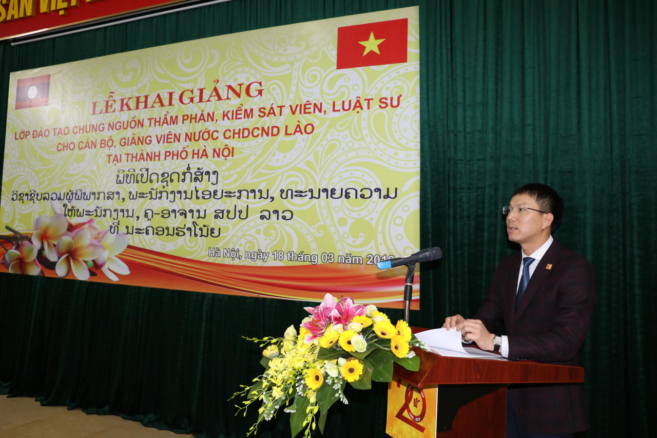 Khai giảng lớp Đào tạo chung nguồn thẩm phán, kiểm sát viên, luật sư cho cán bộ, giảng viên CHDCND Lào