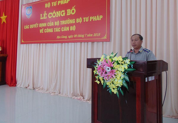 Hậu Giang công bố quyết định bổ nhiệm Cục trưởng Thi hành án dân sự