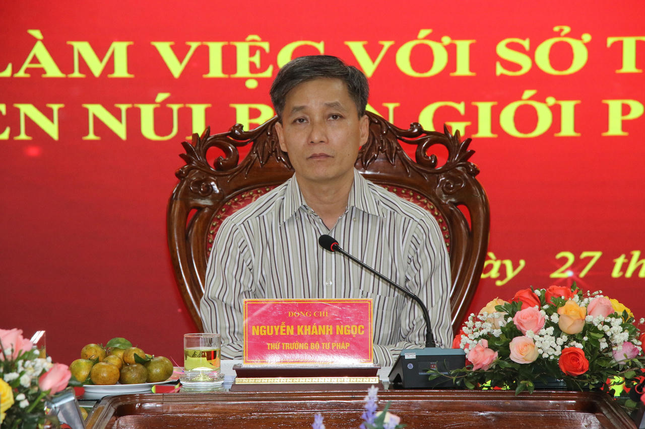 Thứ trưởng Nguyễn Khánh Ngọc làm việc với Khối cơ quan Tư pháp các tỉnh miền núi biên giới phía Bắc