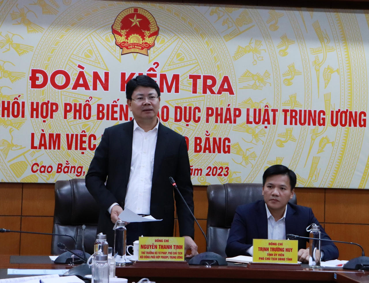 Thứ trưởng Nguyễn Thanh Tịnh kiểm tra công tác phổ biến, giáo dục pháp luật tại tỉnh Cao Bằng