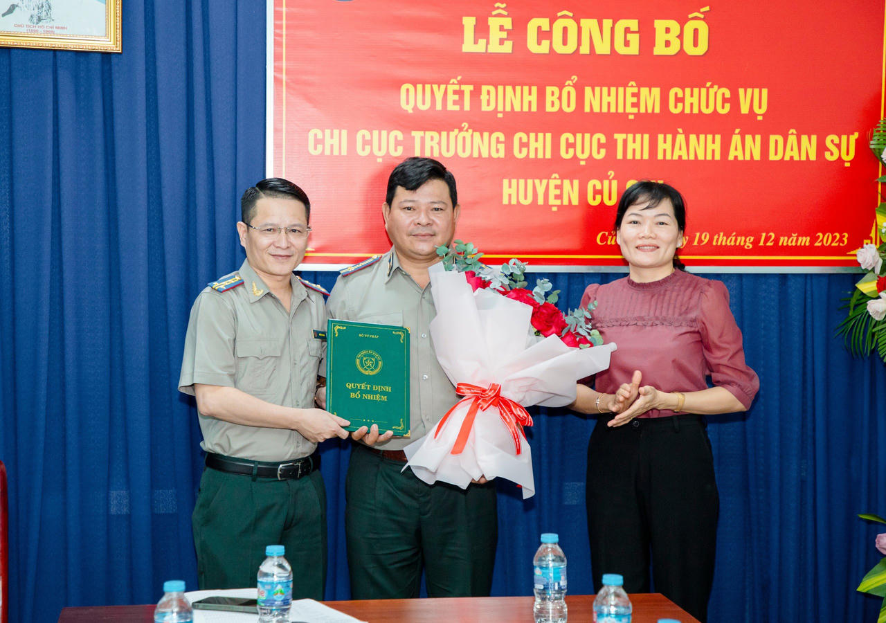 TPHCM: Công bố Quyết định Chi cục trưởng Chi cục THADS huyện Củ Chi