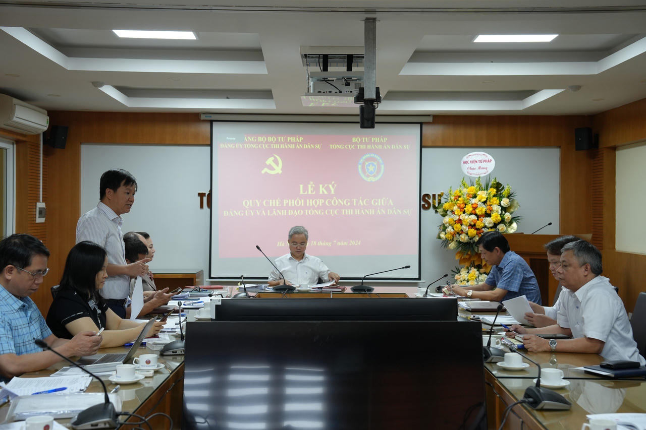 Ký kết Quy chế phối hợp công tác giữa Đảng ủy và Lãnh đạo Tổng cục Thi hành án dân sự