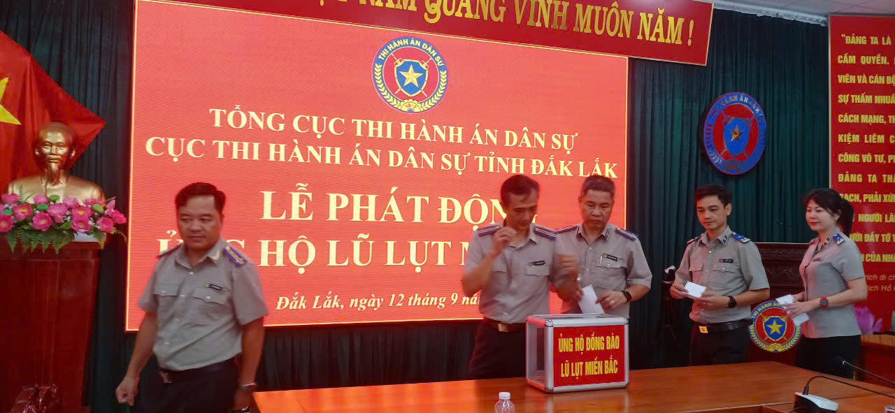 Các cơ quan Thi hành án dân sự khẩn trương khắc phục hậu quả sau cơn bão số 3