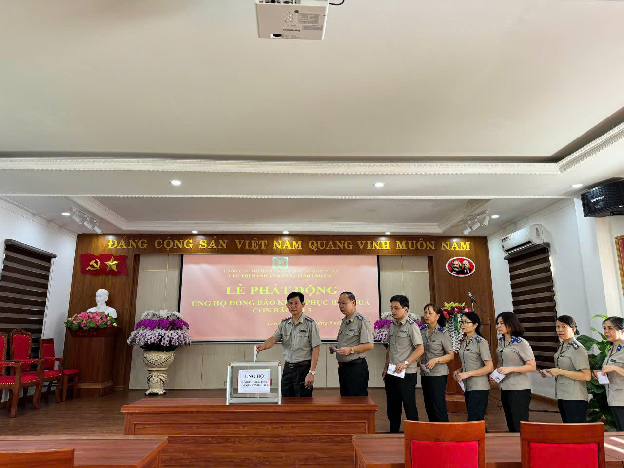 Các cơ quan Thi hành án dân sự khẩn trương khắc phục hậu quả sau cơn bão số 3