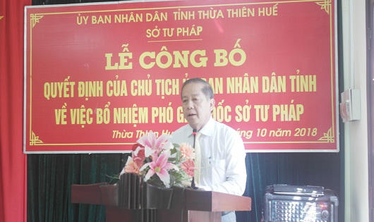 Bổ nhiệm Phó giám đốc Sở Tư pháp Thừa Thiên- Huế