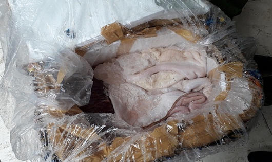 Bắt giữ xe khách Lào chở hơn 2,5 tấn nội tạng không rõ nguồn gốc