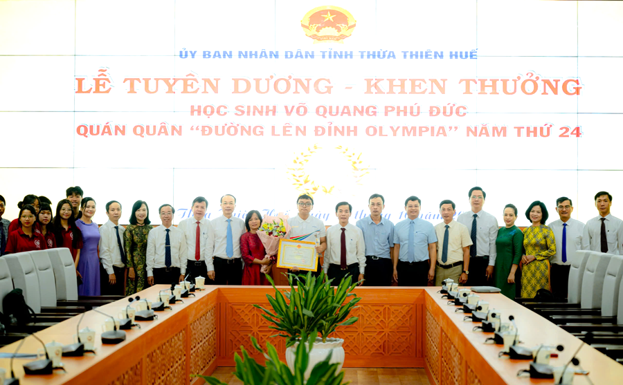 Thừa Thiên Huế vinh danh nhà vô địch Đường lên đỉnh Olympia năm 2024