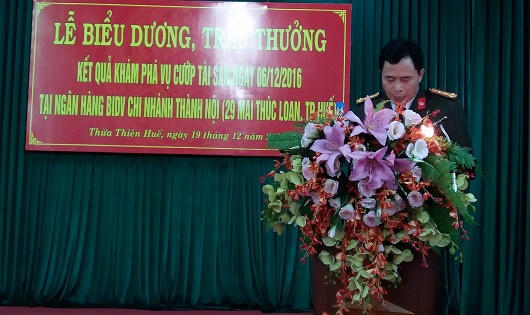 Thưởng 'nóng' cho ban chuyên án trong vụ cướp Chi nhánh BIDV