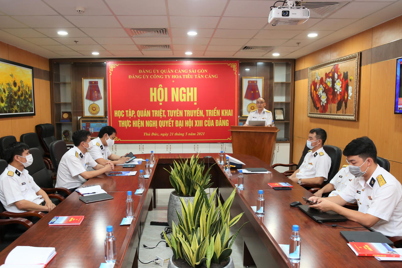 Đảng ủy Công ty Hoa tiêu Tân Cảng tổ chức học tập, quán triệt, tuyên truyền, triển khai thực hiện  Nghị quyết Đại hội XIII của Đảng