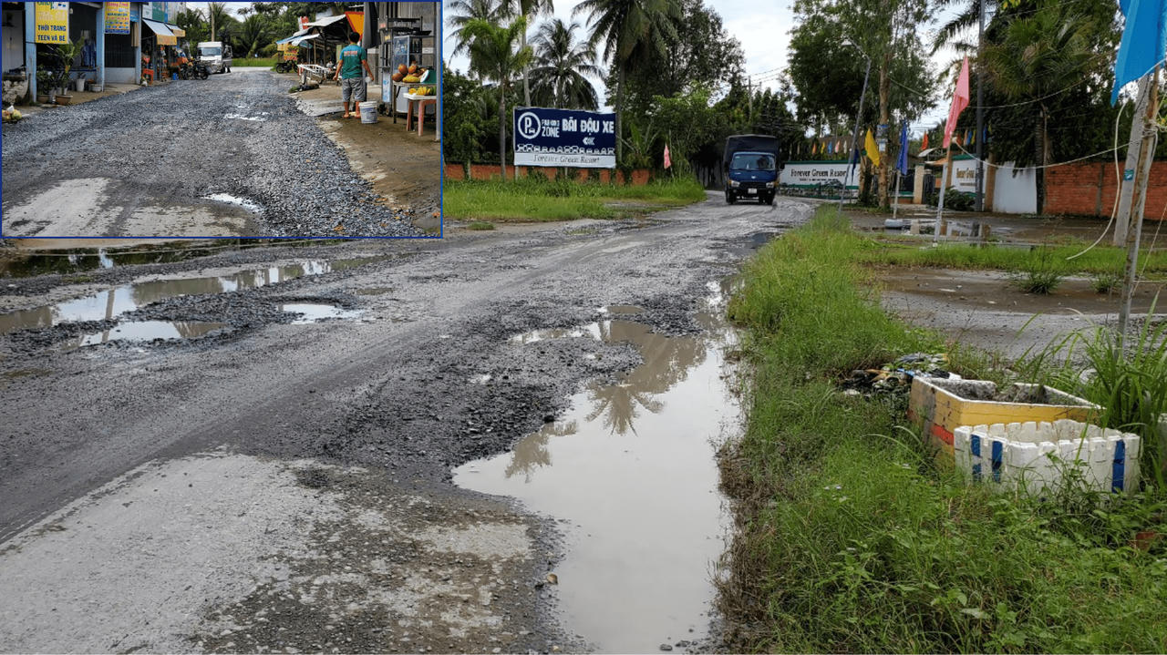 Nơm nớp đi trên những tuyến đường nông thôn mới ở Bến Tre