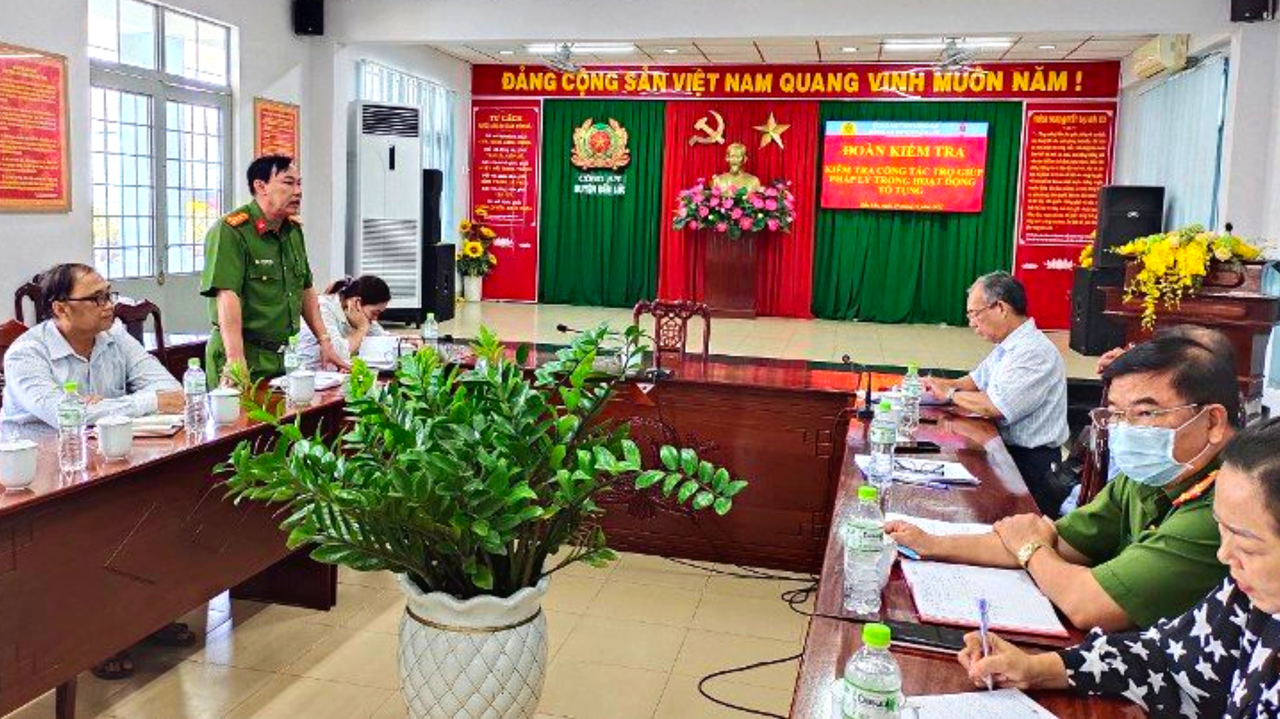 Đoàn liên ngành Long An kiểm tra công tác phối hợp trợ giúp pháp lý trong hoạt động tố tụng tại huyện Bến Lức